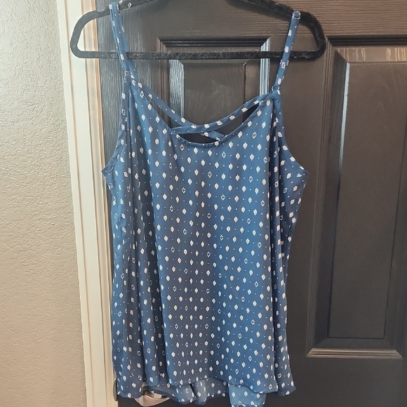Torrid Blue and White Tie Front Camisole - Picture 3 of 3